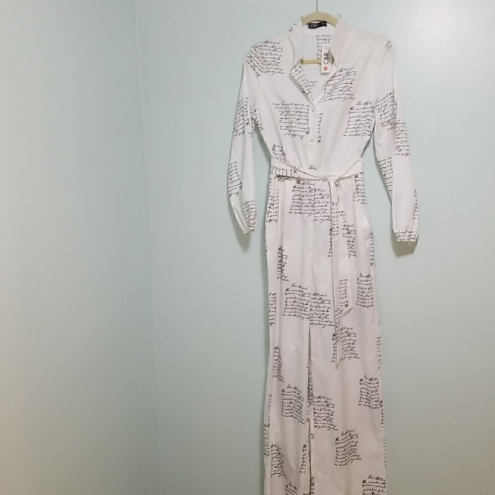 CBR white jumper with black writing. Size S. NWT.
